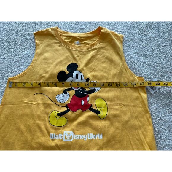 NEW Walt Disney World Parks Womens Tank Top Med Yellow Mickey Mouse Graphic Tee - Picture 3 of 5